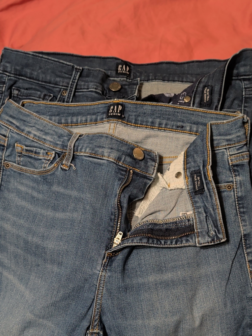 GAP Women’s 30 Tall True Skinny Jeans TWO Pairs